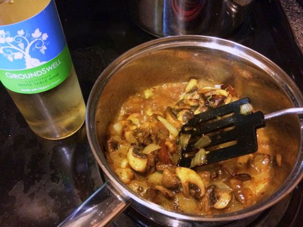 I found some organic white table wine at Whole Foods, so I used that for my wine addition