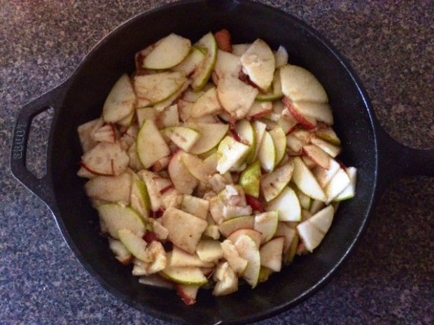 While your pears are in the oven, you will prepare the crumble topping